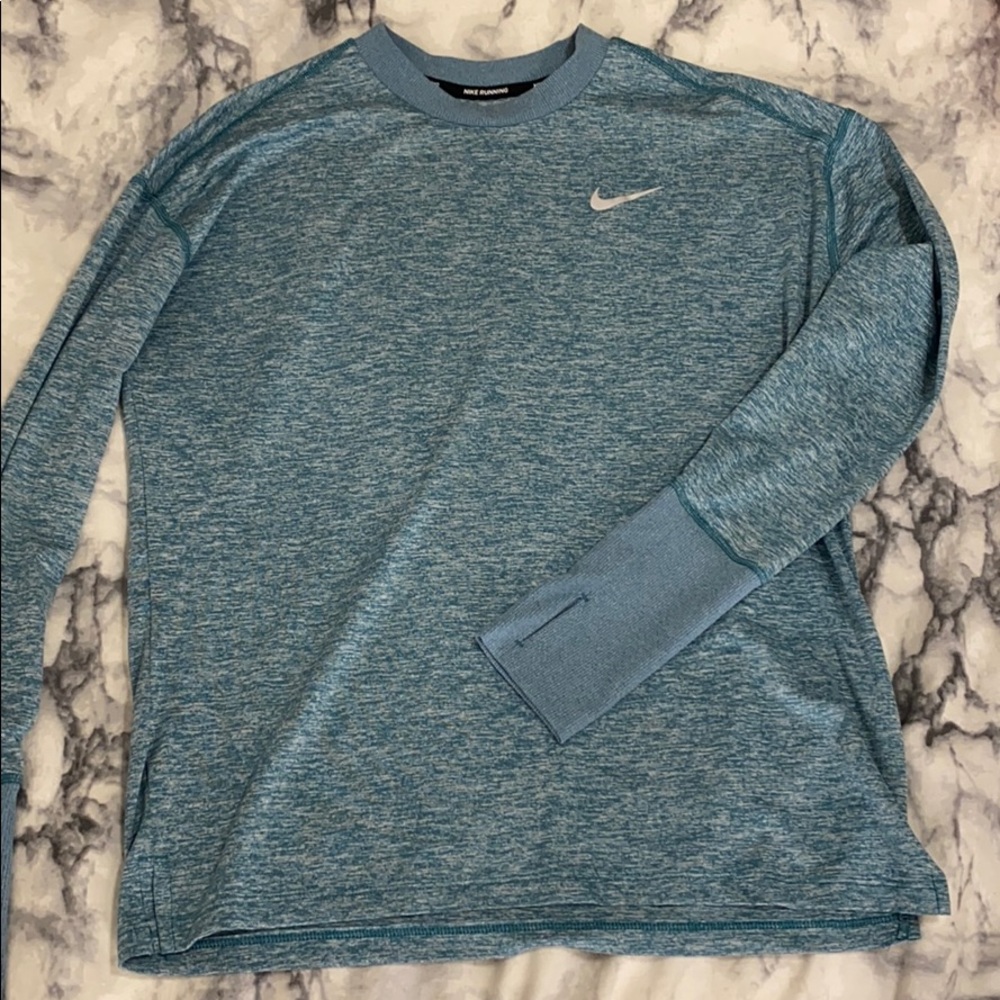 Blue Nike longsleeve running shirt